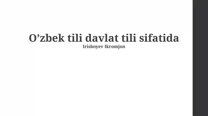 Oʻzbek tili davlat tili sifatida