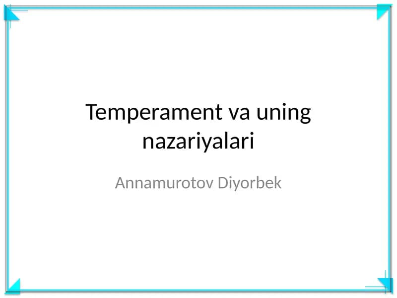 Temperament va uning nazariyalari