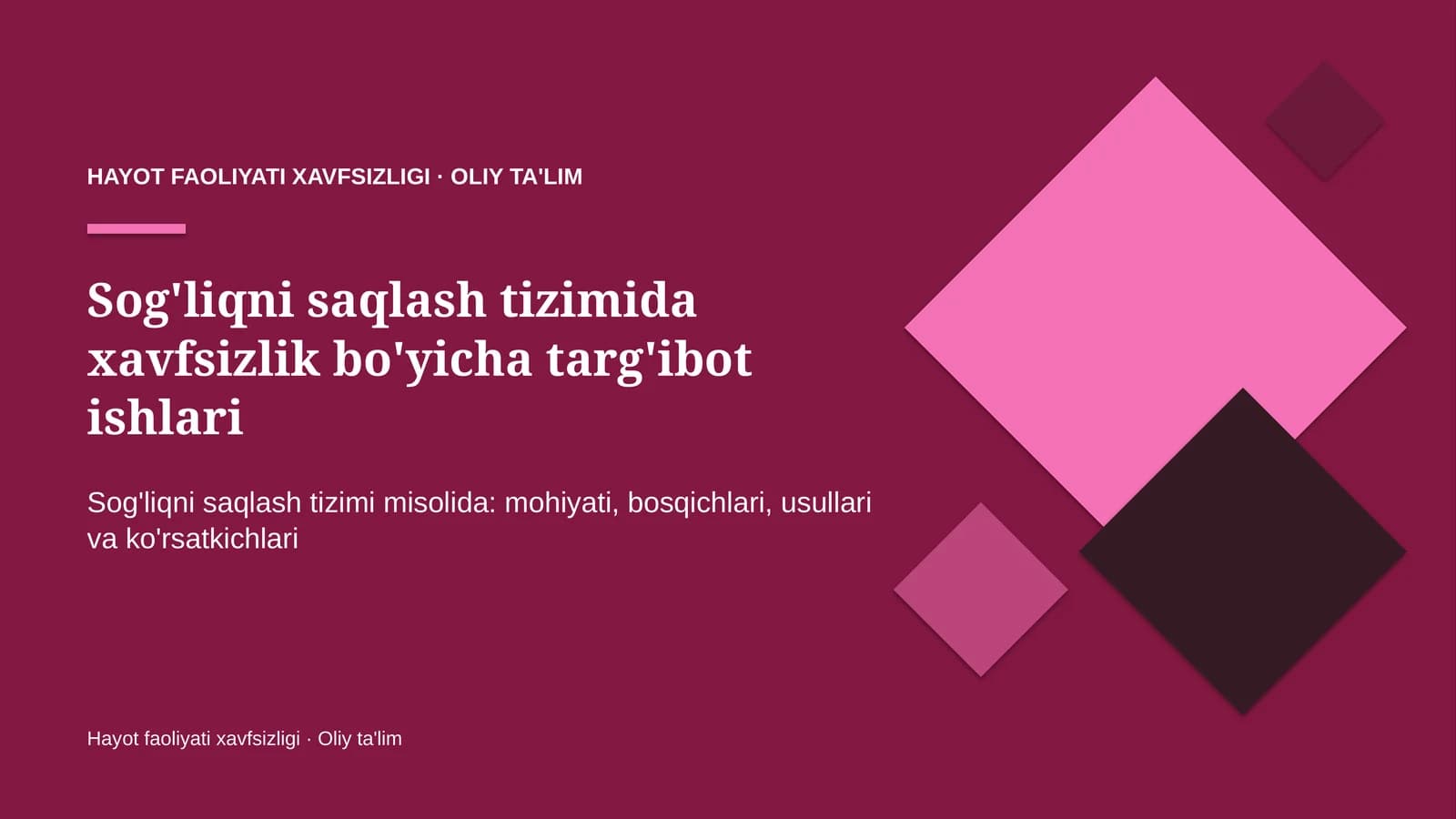 sog'liqni saqlash tizimida xavfsizlik bo'yicha targ'ibot ishlari 8036