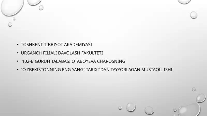 O‘zbekistonning eng yaxshi tarixi