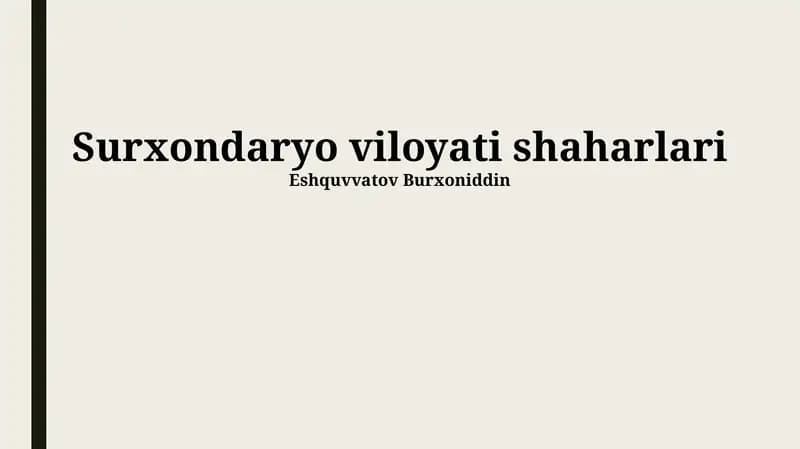 Surxondaryo viloyati shaharlari