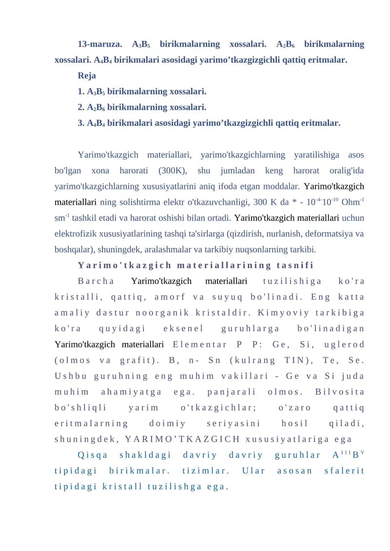 Yarimo'tkazgich materiallar