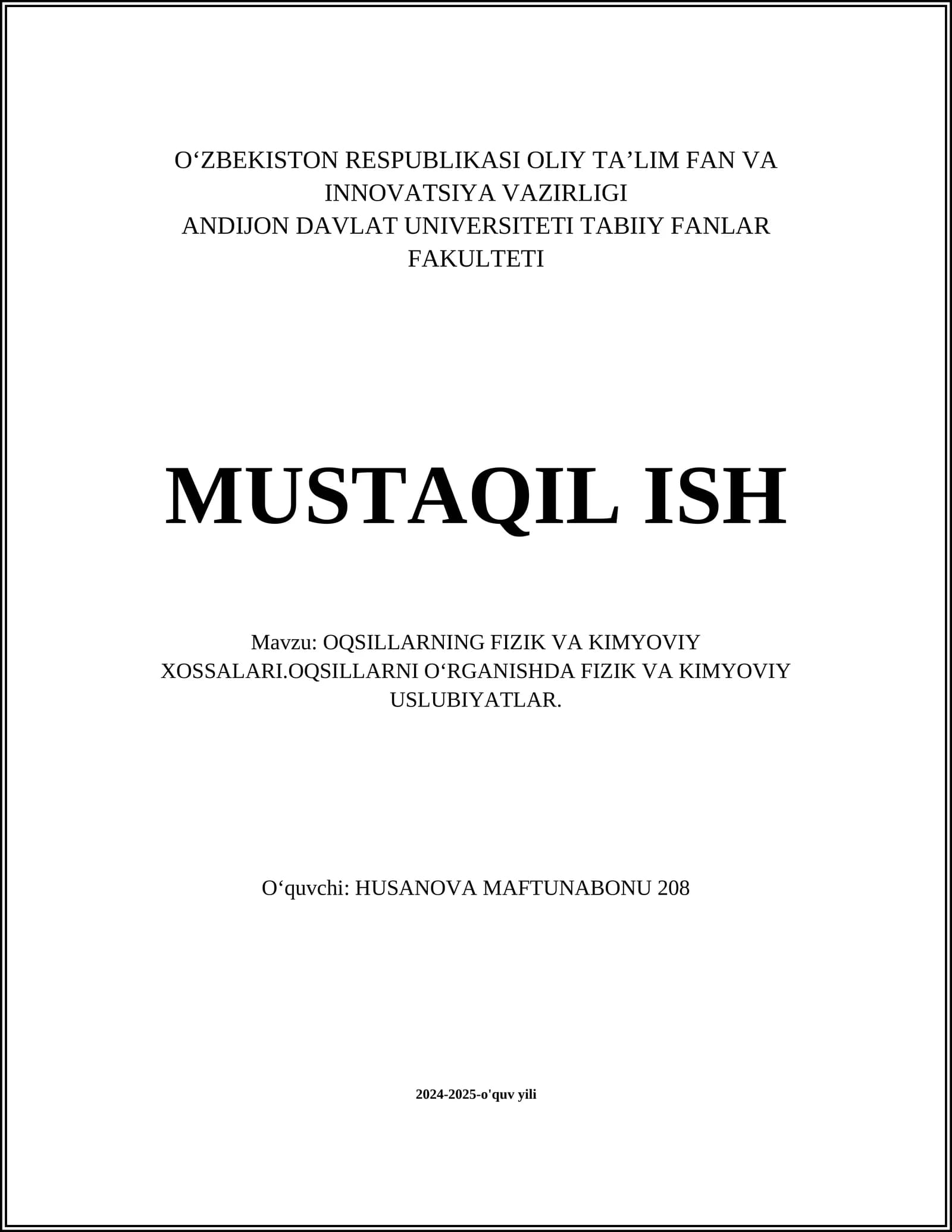 Oqsillarning molekulyar tuzilishi