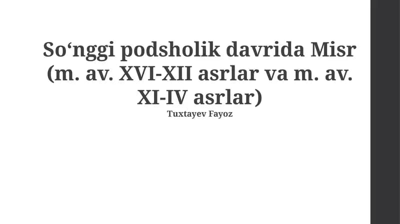 Yangi Shohlikning Yuksalishi va Inqirozi