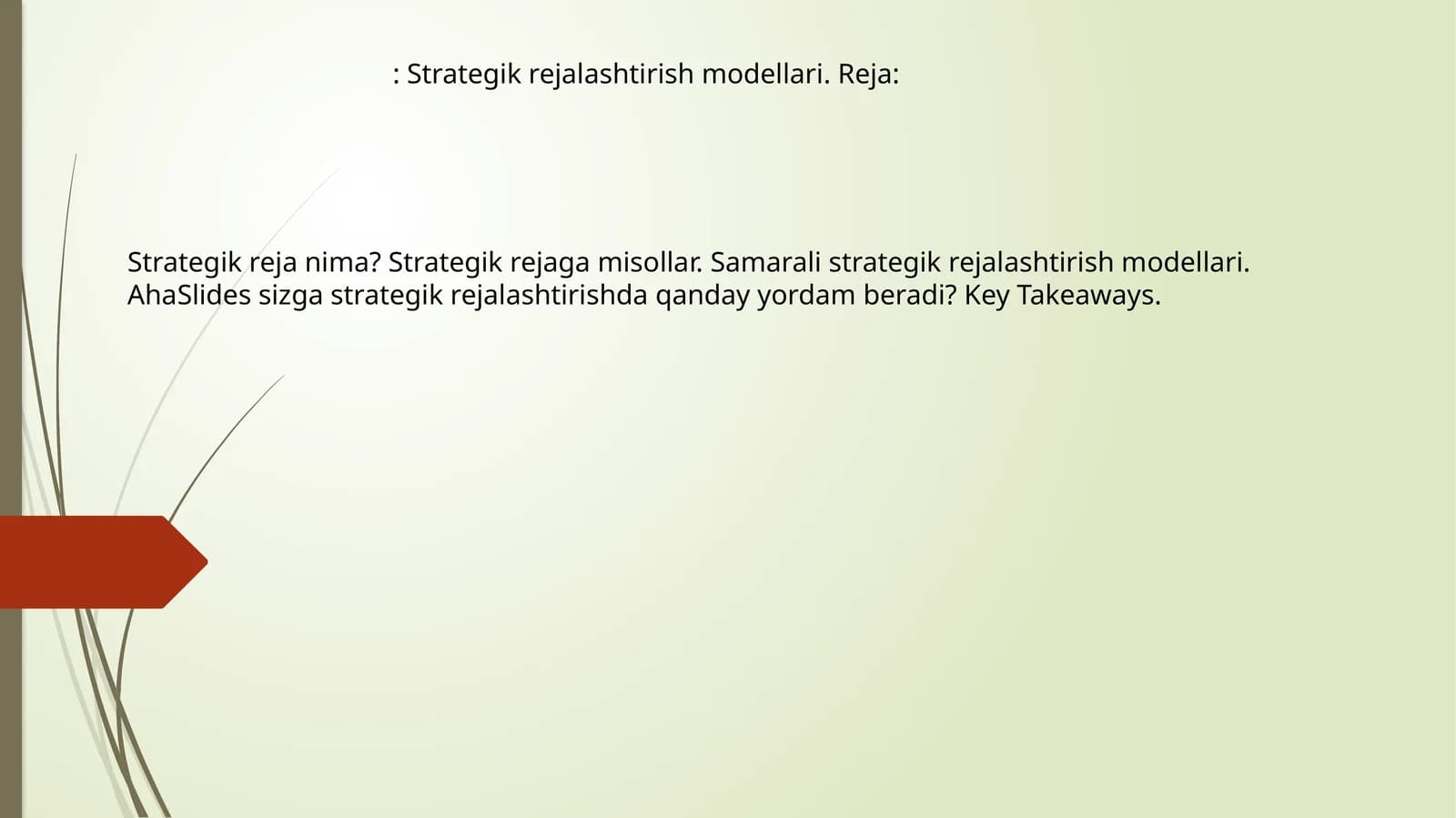 Strategik rejalashtirish modellari