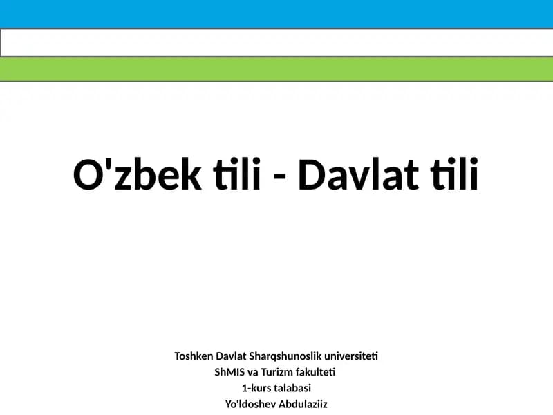O'zbek tili