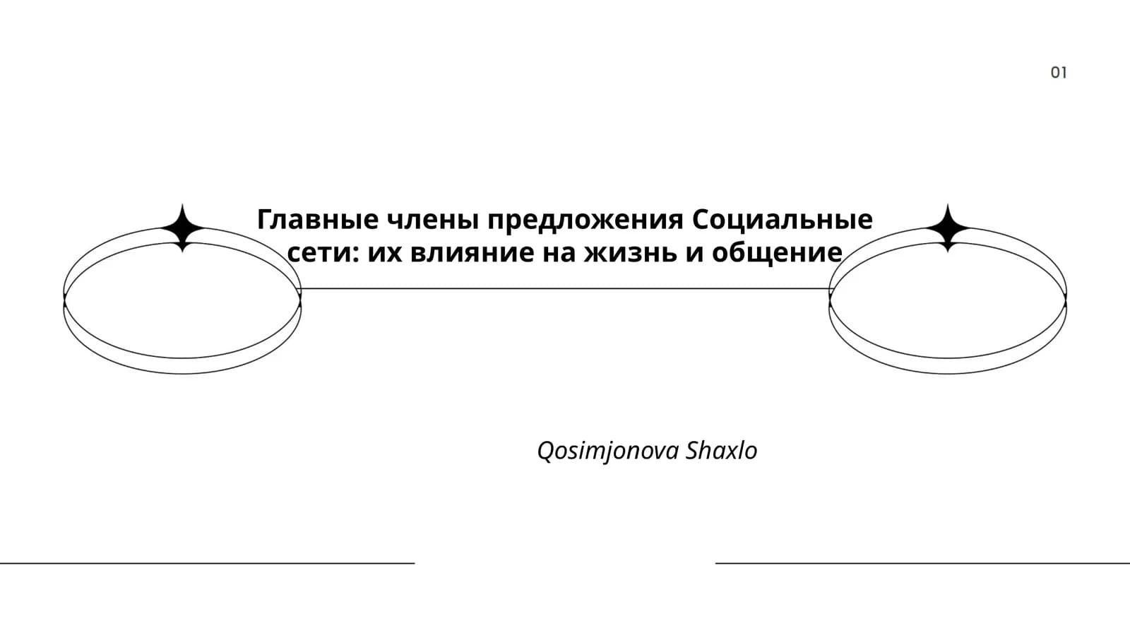 Главные члены предложения Социальные сети: их влияние на жизнь и общение