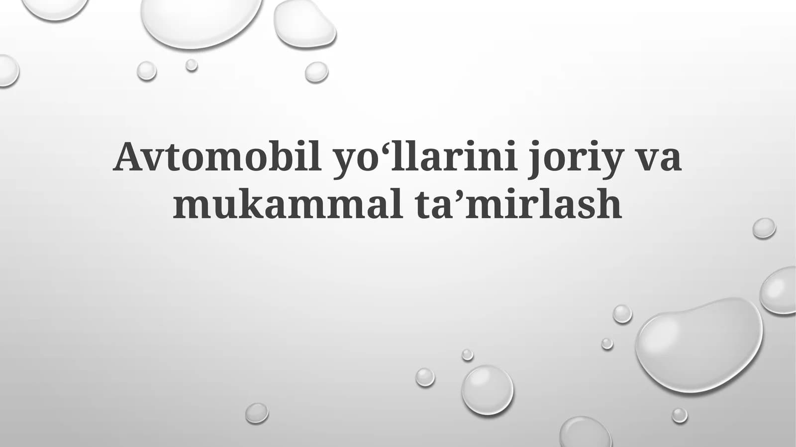 Avtomobilyoʻllarini joriy va mukammal taʼmirlash