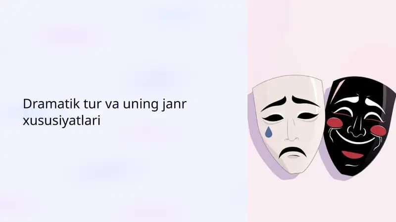 Dramatik tur va uning janr xususiyatlari