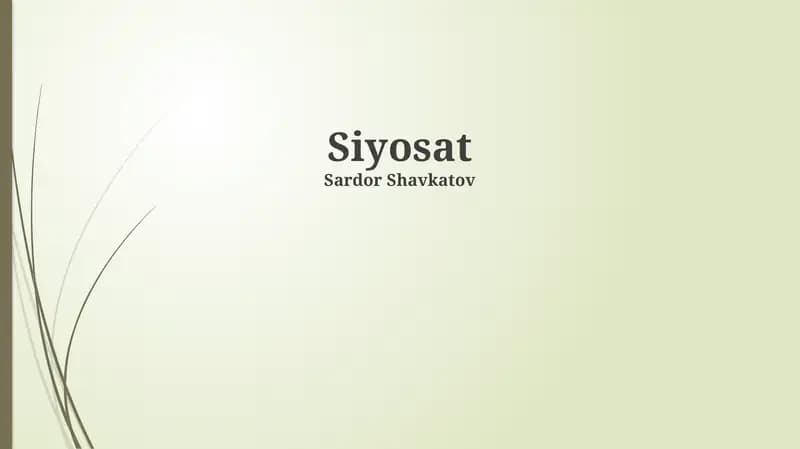 Siyosatning asoslari