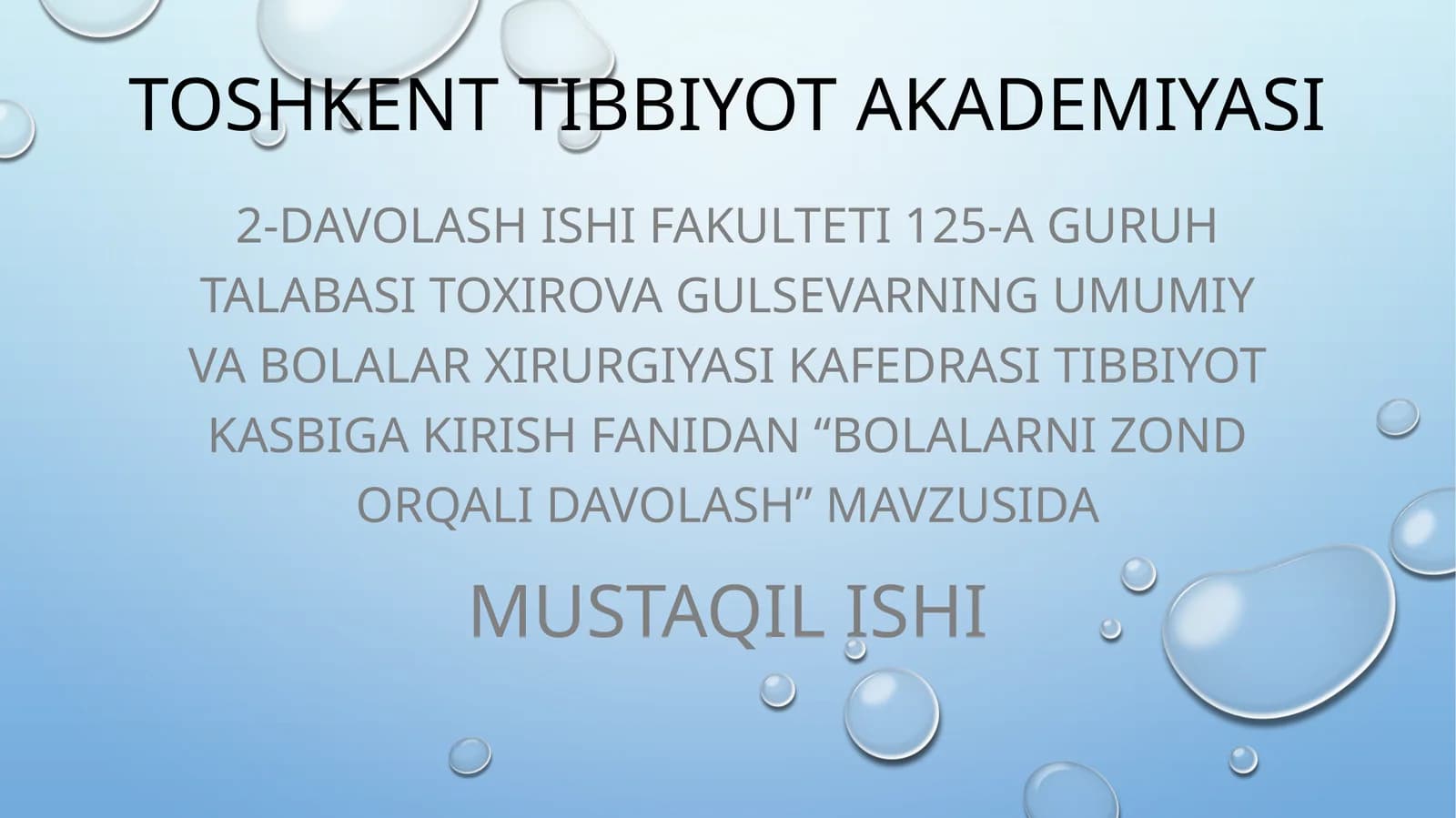Bolalarni ZOnd ORQali DaVolash