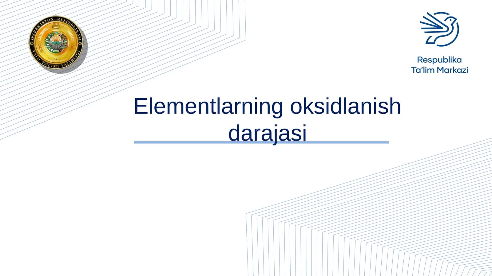 Elementlarning oksidlanish darajasi