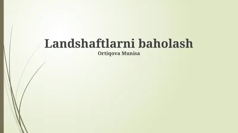 Landshaftlarni baholash