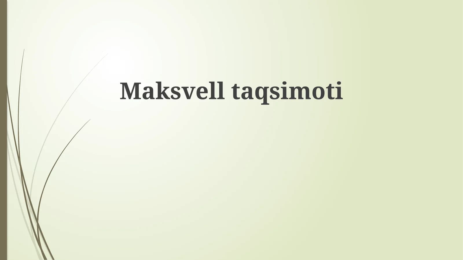 Maksvell  taqsimoti