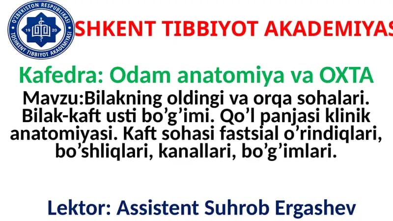 TOSHKENT TIBBIYOT AKADEMIYASI
