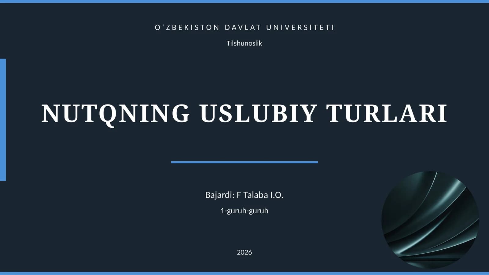 NUTQNING USLUBIY TURLARI