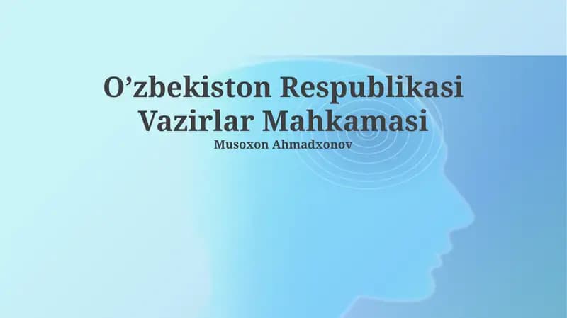 O’zbekiston Respublikasi Vazirlar Mahkamasi