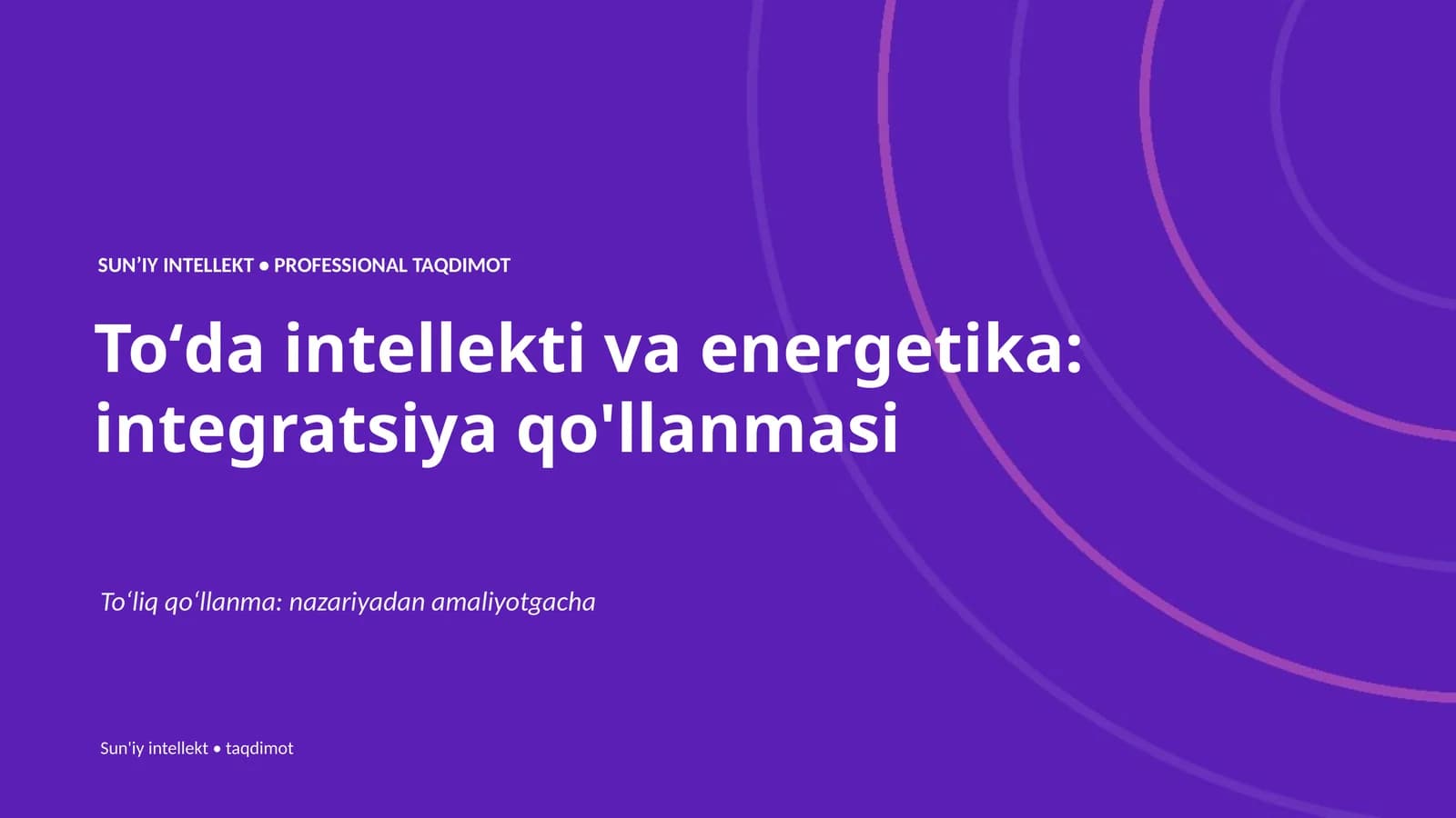 Sun'iy intellekt • taqdimot