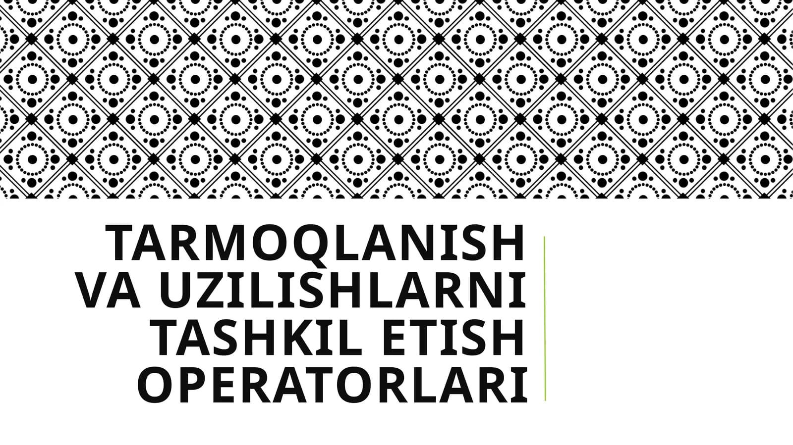 Uzilishlarni tashkil etish