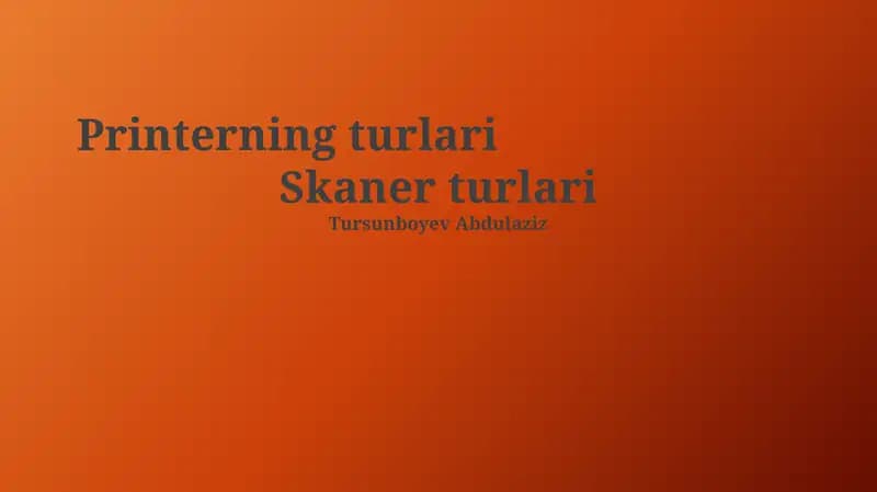 Printer turlari