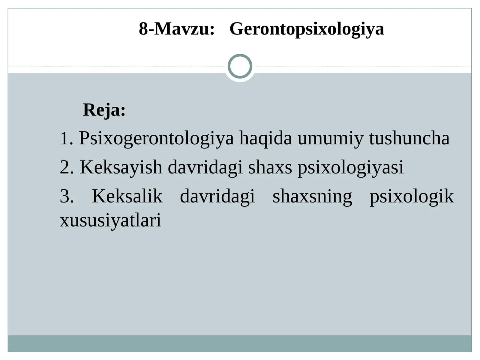 Gerontopsixologiya
