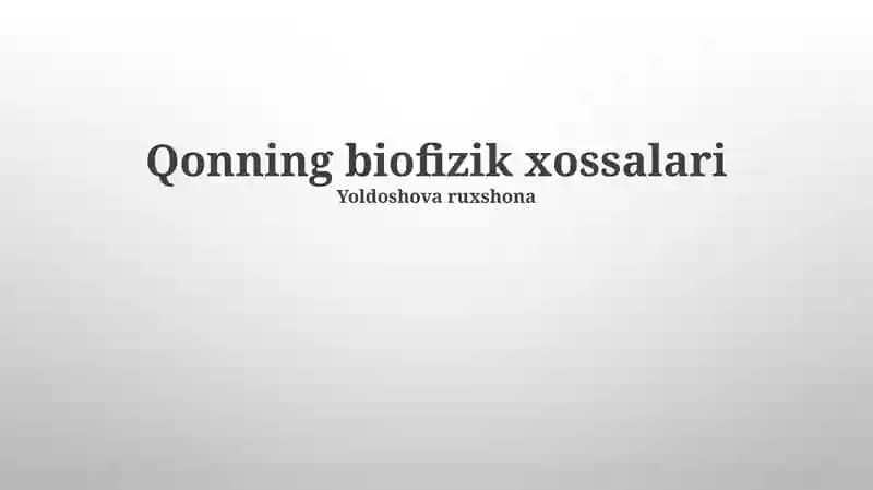 Qonning reologik xossalari