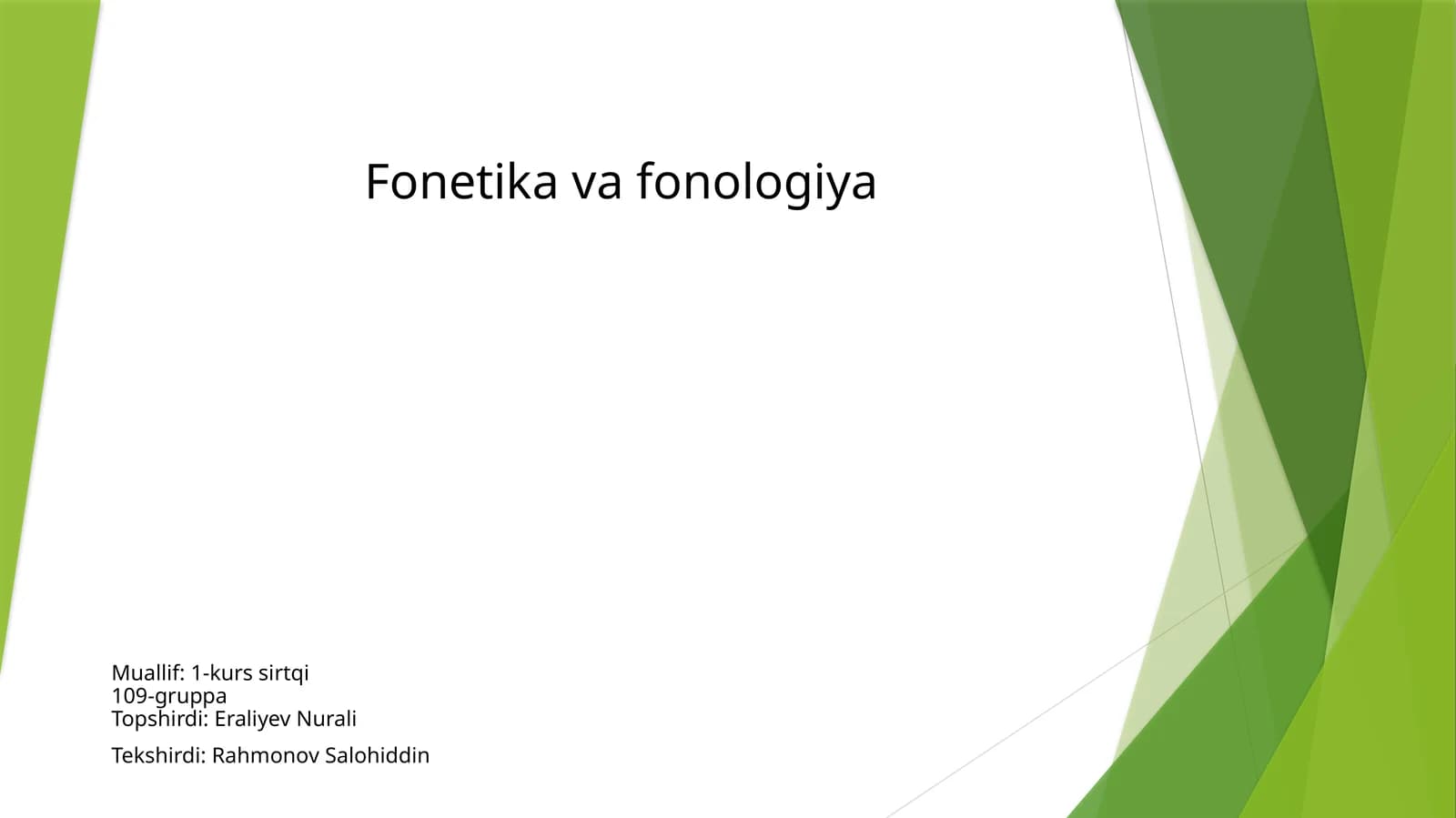 Fonetika va fonologiya