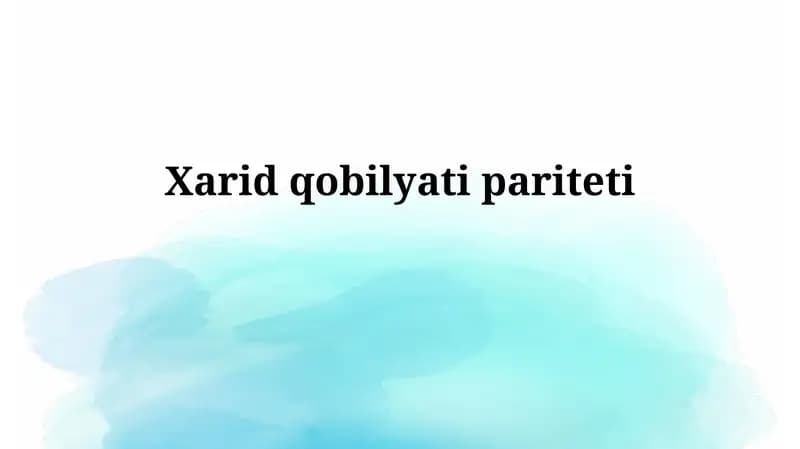 Xarid qobiliyati pariteti