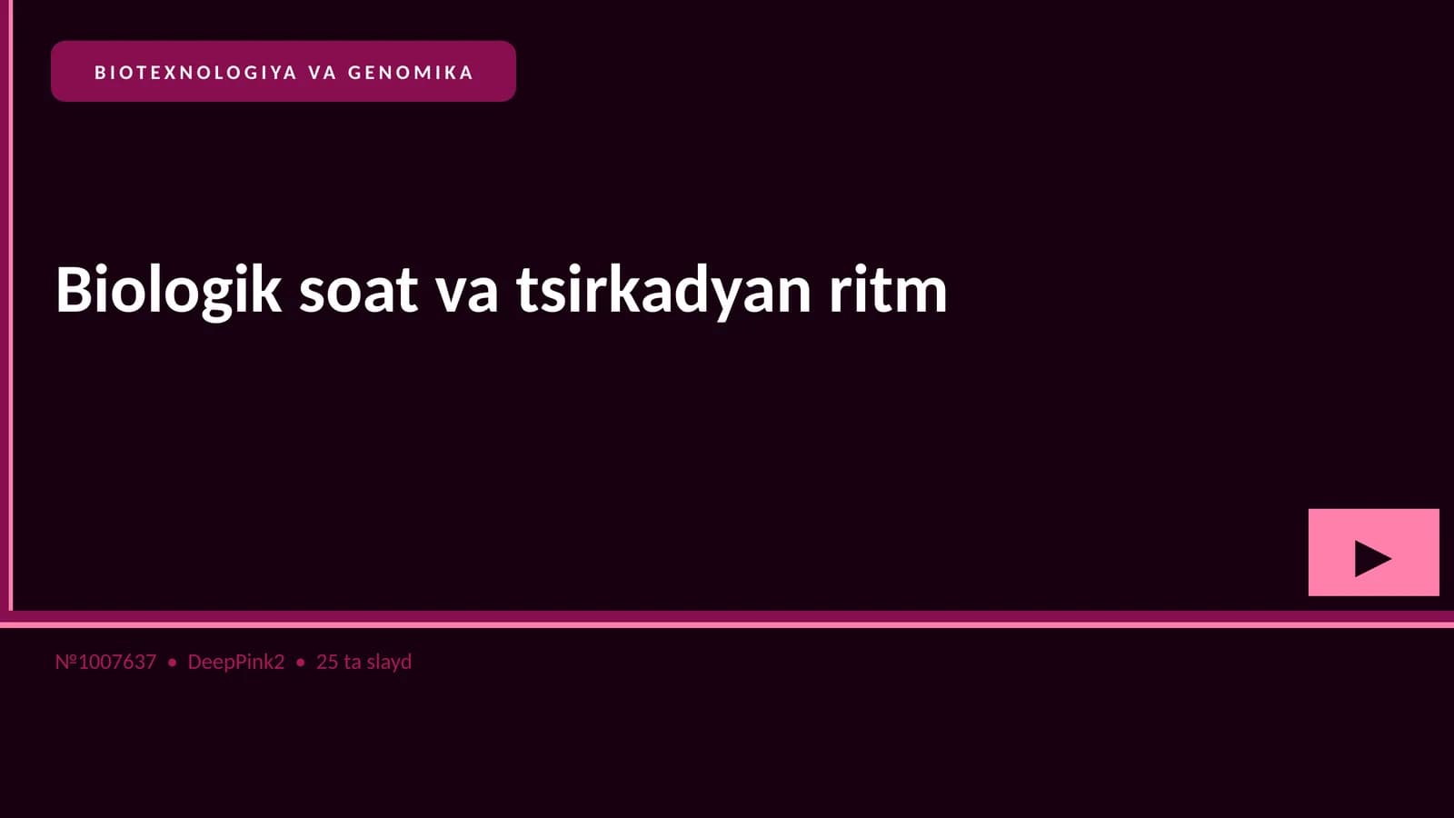 BIOTEXNOLOGIYA VA GENOMIKA