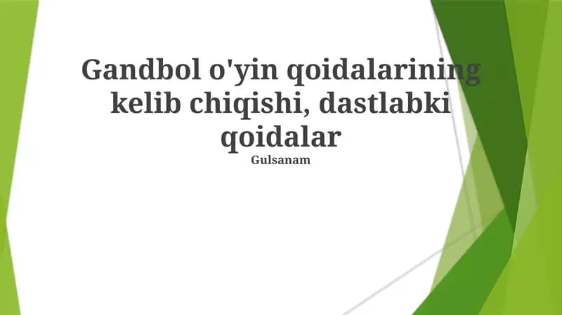 Gandbol o'yin qoidalarini o'rganish
