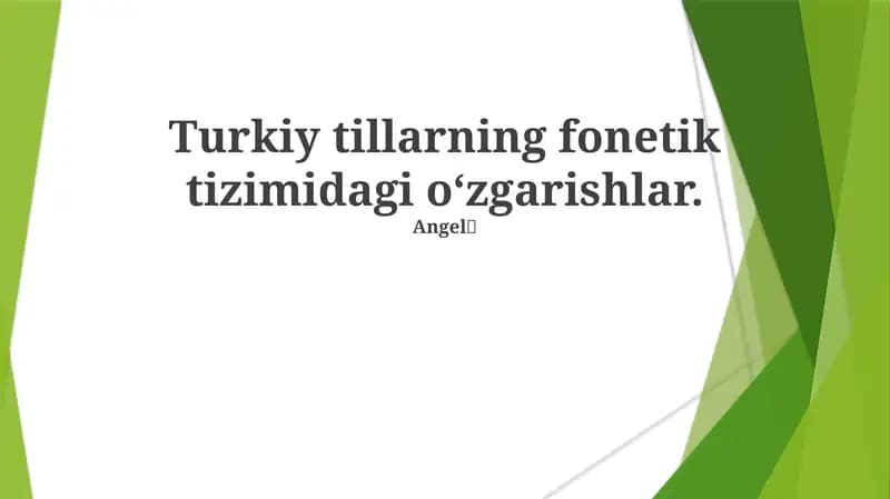 Turkiya tilining fonetik tizimidagi oʻzgarishlar