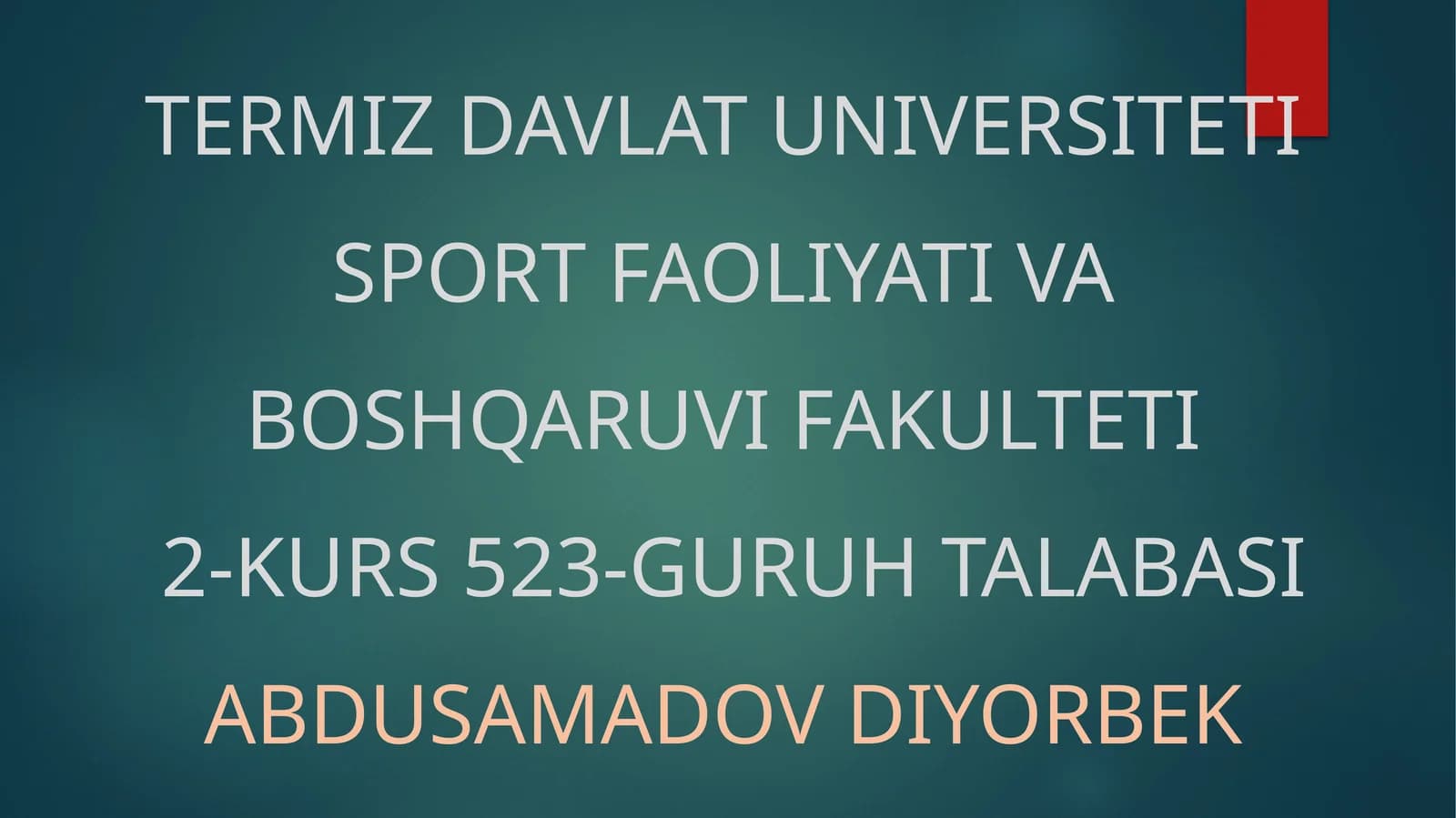 MAXSUS JISMONIY MASHG'ULOTLAR TIZIMI