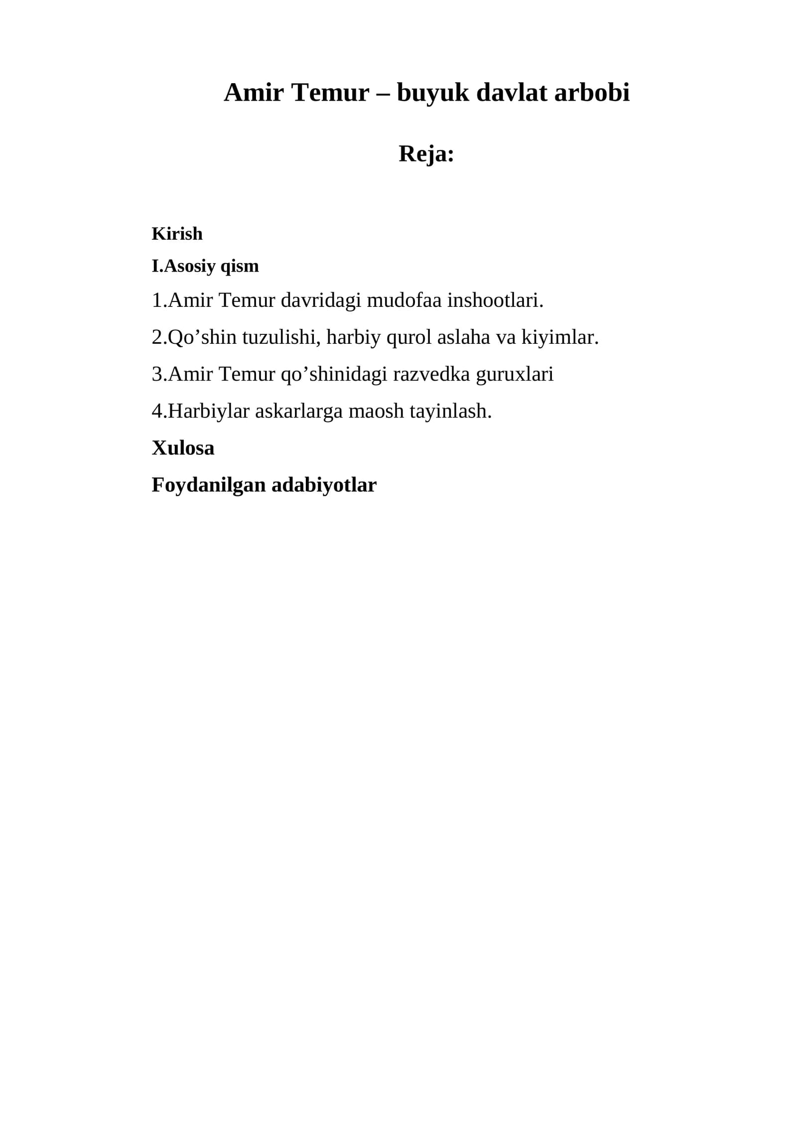 Amir Temur – buyuk davlat arbobi