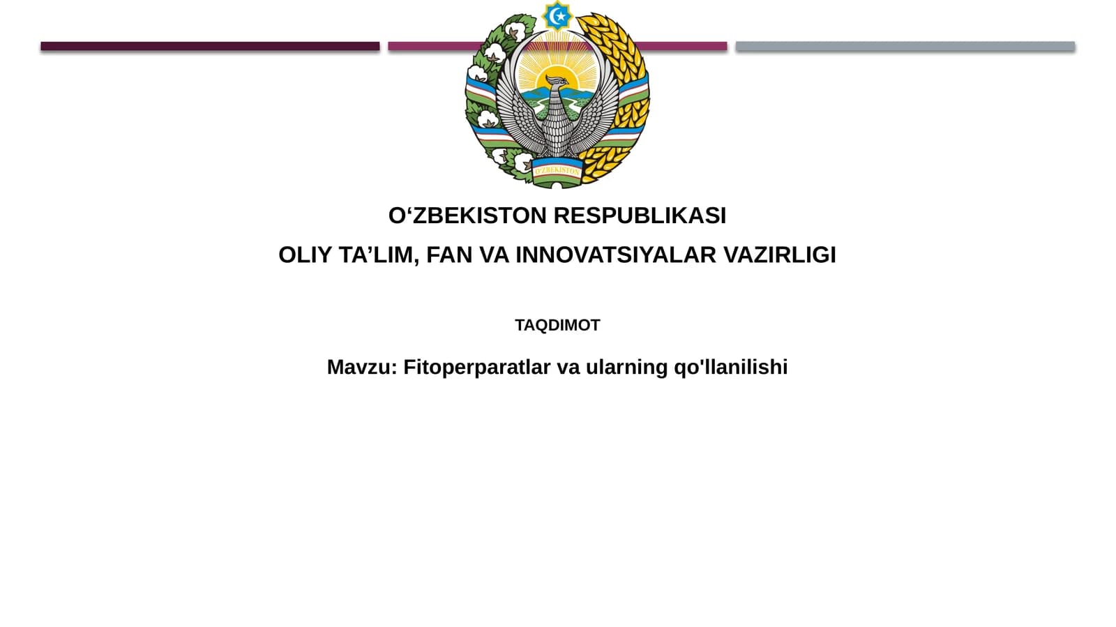 Fitoperparatlarvaularningqo'llanilishi