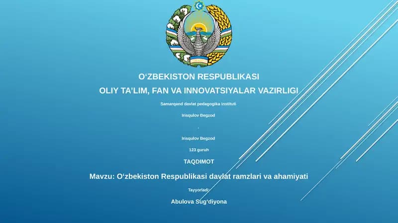 Oʻzbekiston Respublikasi davlat ramzlari va ahamiyati