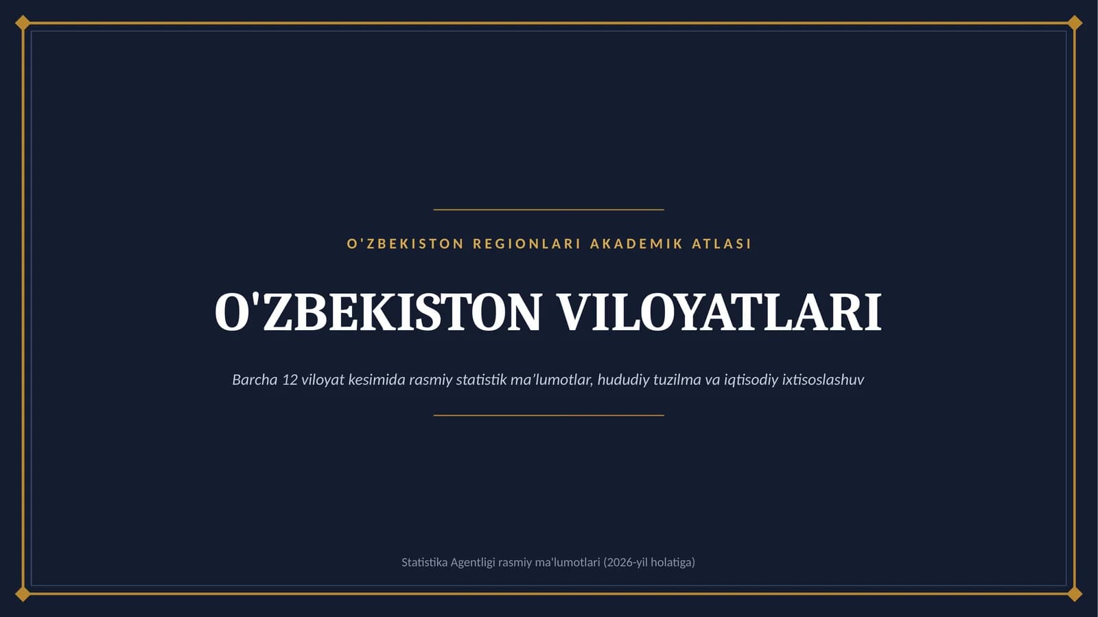 oʻzbekston viloyati haqida umumiy malumot
