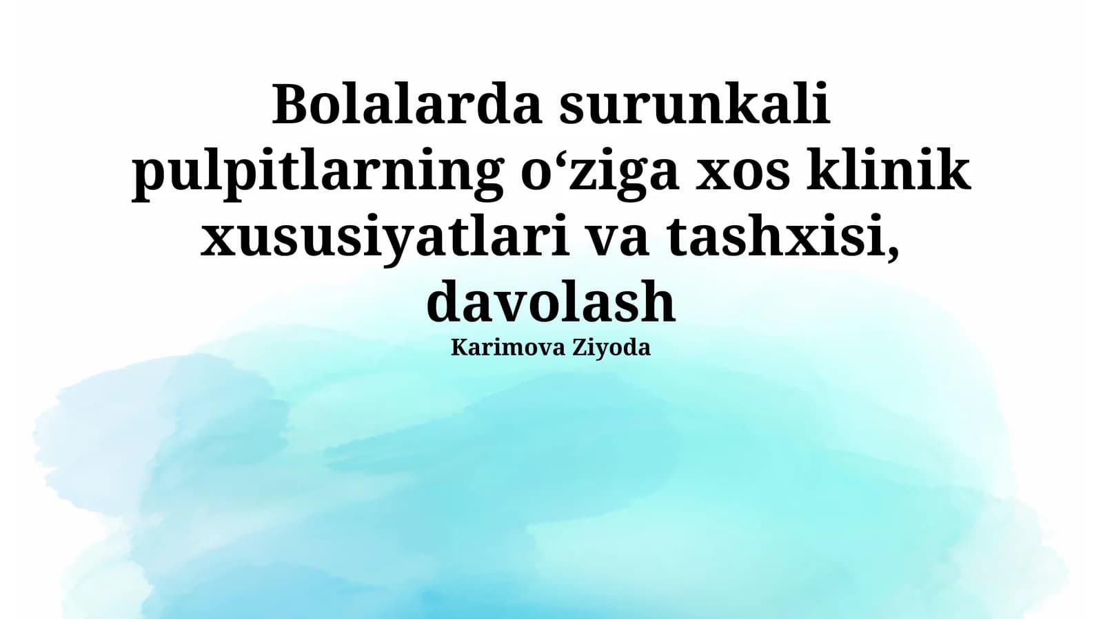 Surunkali pulpitning tanqisai va davolash usullari