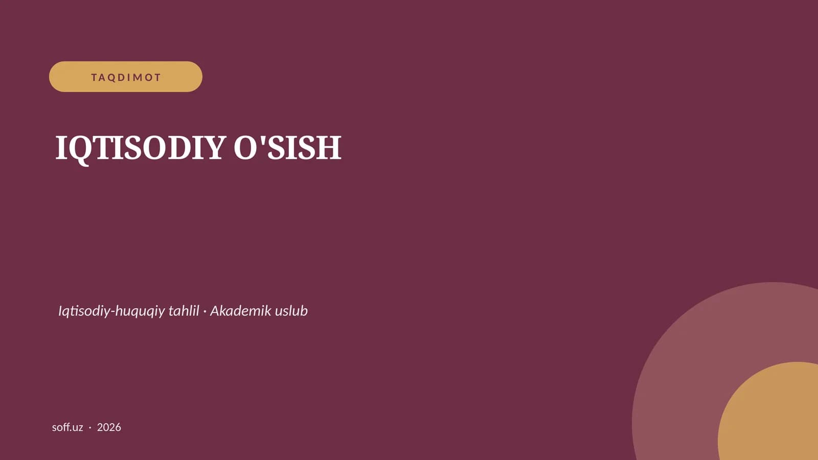 IQTISODIY O'SISH