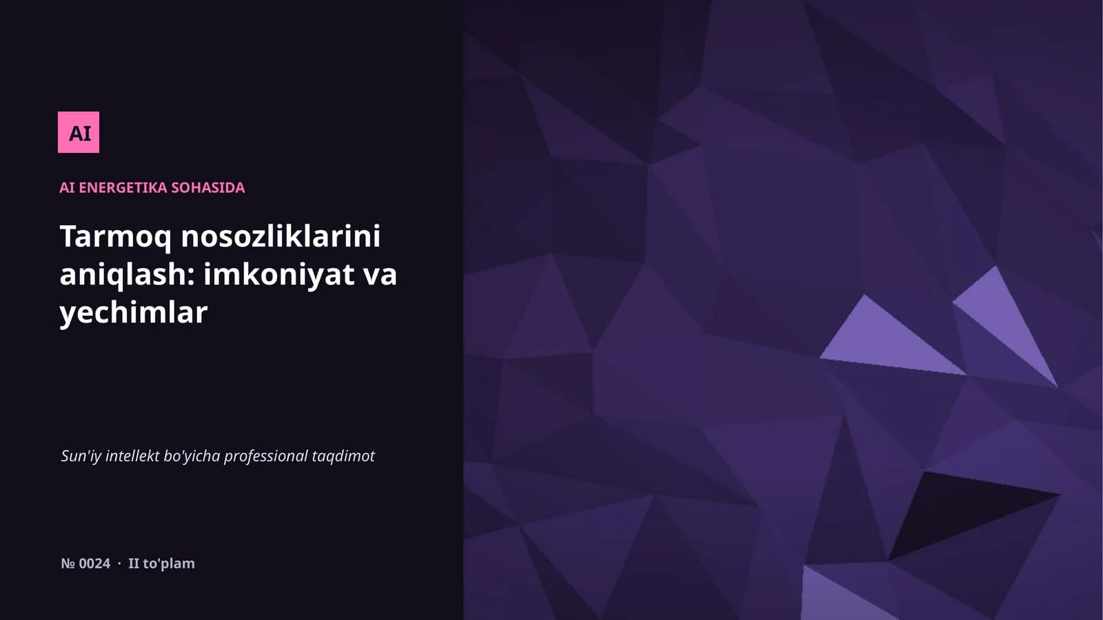 AI ENERGETIKA SOHASIDA