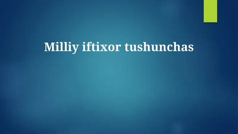 Milliy iftixor tushunchas