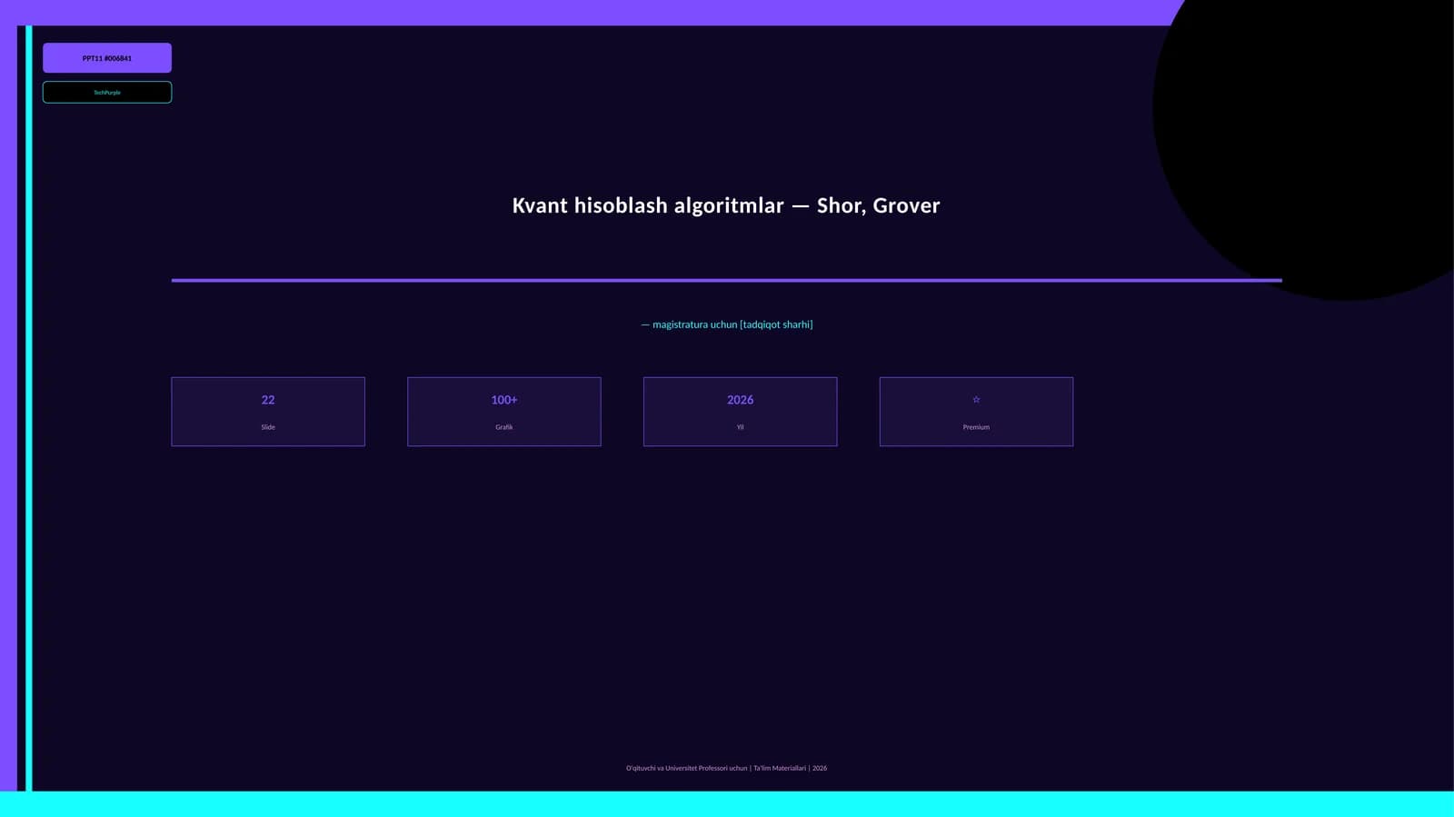Kvant hisoblash algoritmlar — Shor, Grover