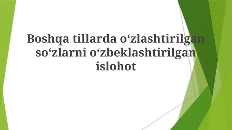 Oʻzbeklashtirish islohoti