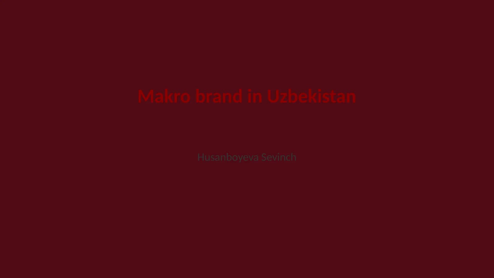 Makro brand in Uzbekistan