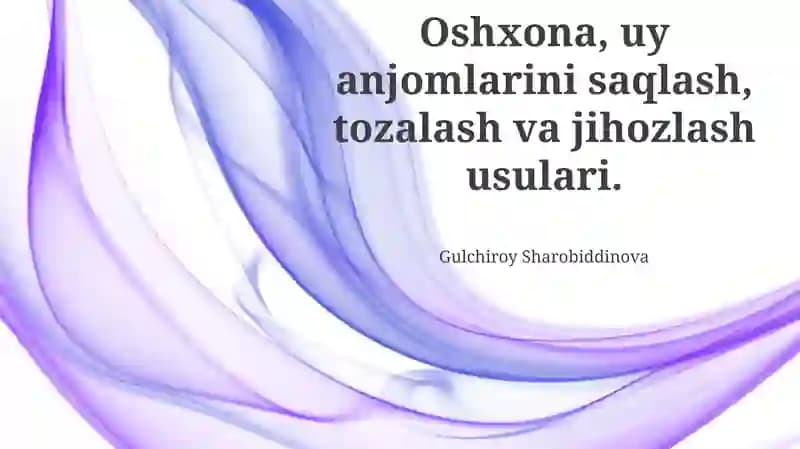Oshxona maishiy texnikalari bilan jihozlash