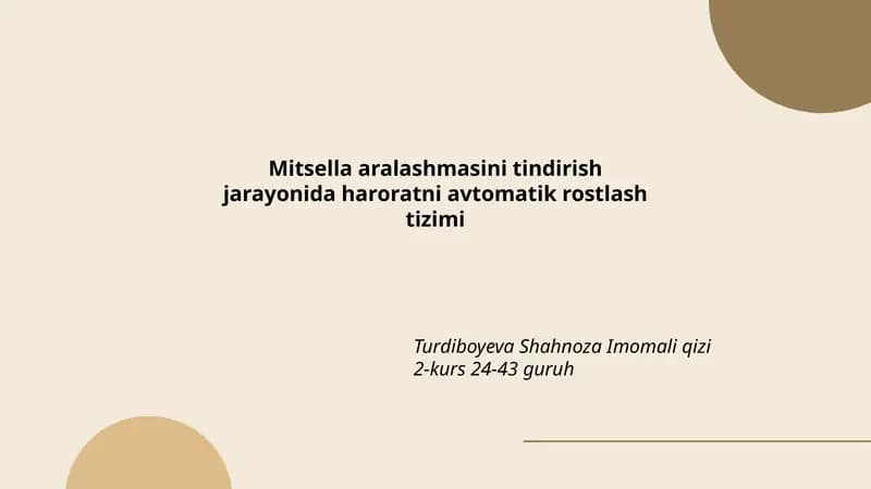 Mitsella aralashmasini tindirish