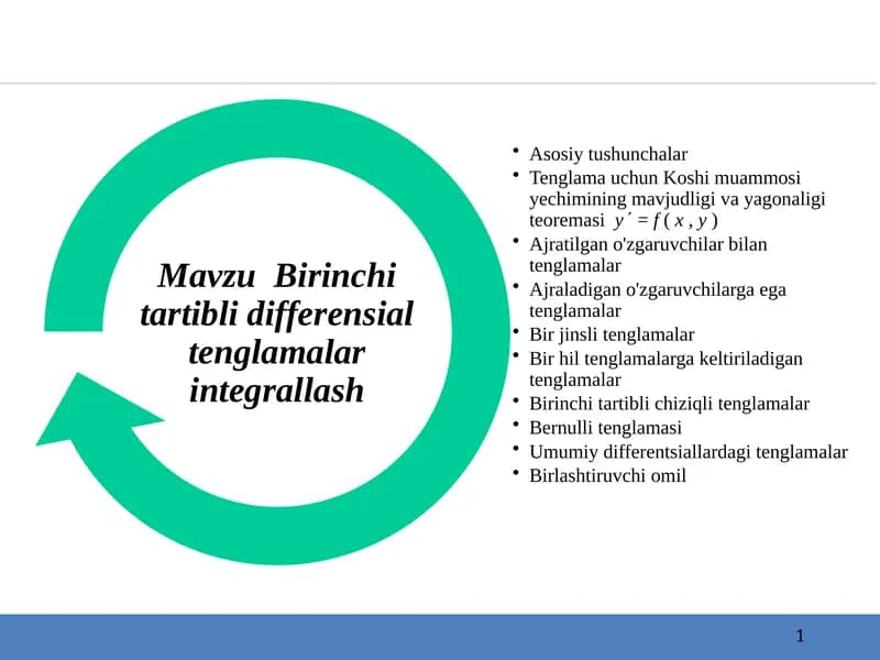Oddiy differensial Tenglama(ODE)