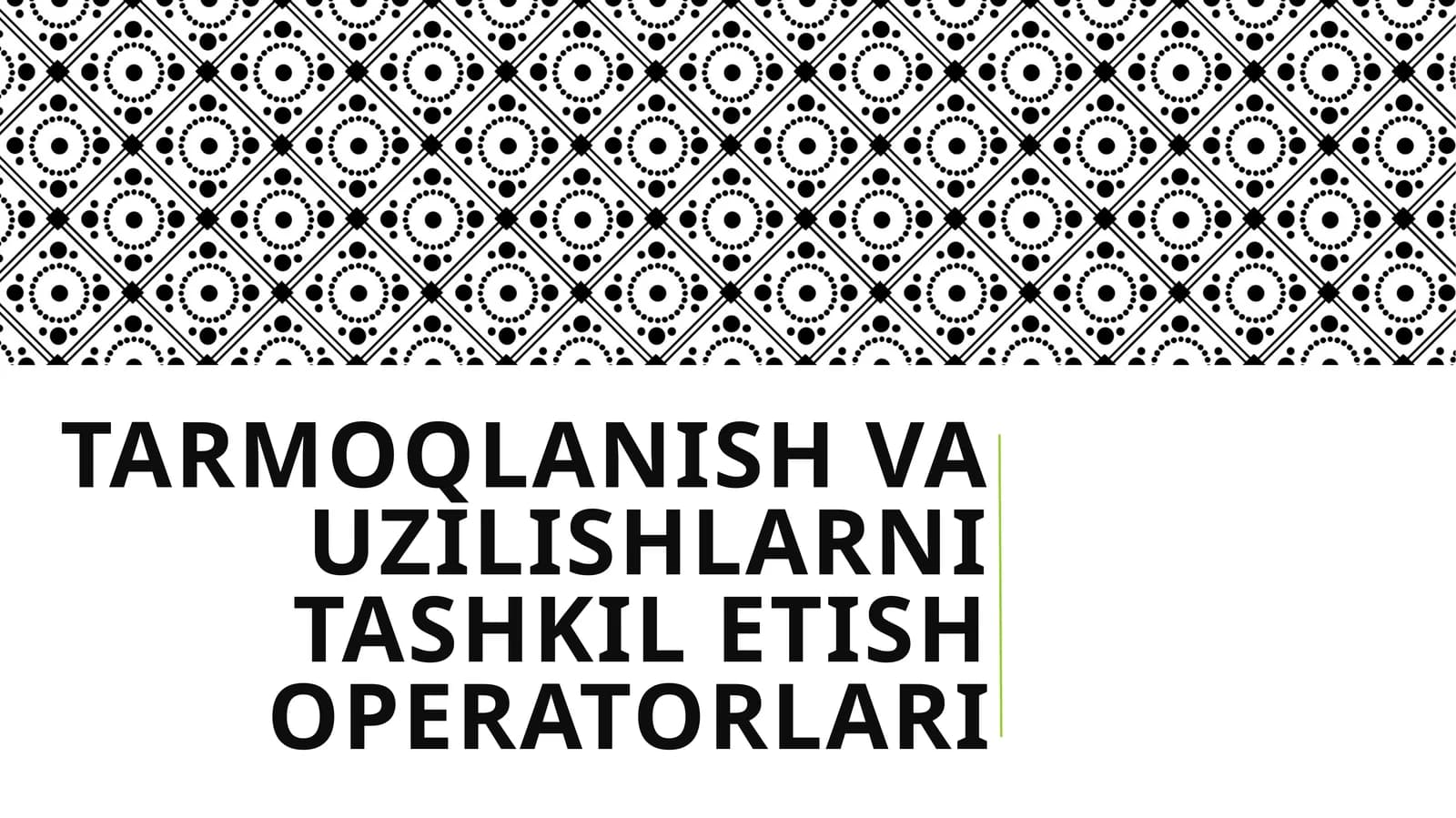 Uzilishlarni tashkil etish