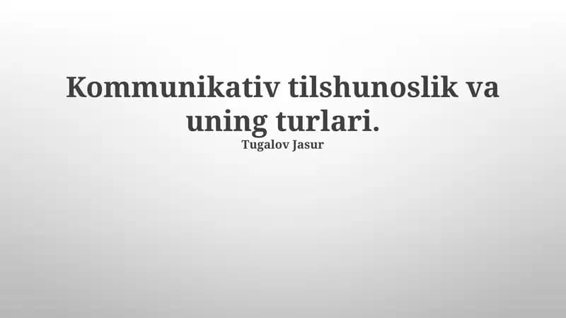 Muloqot Ko'nikmalarini Rivojlantirish
