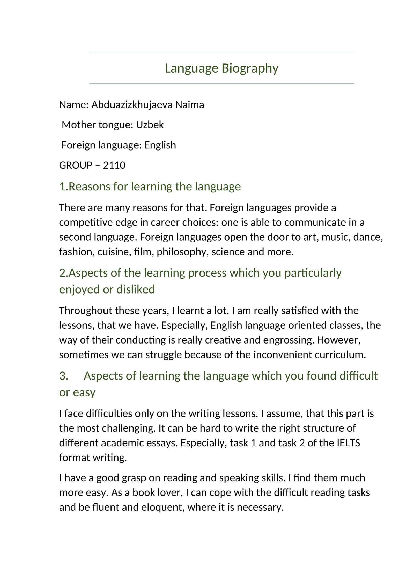 Language Biography