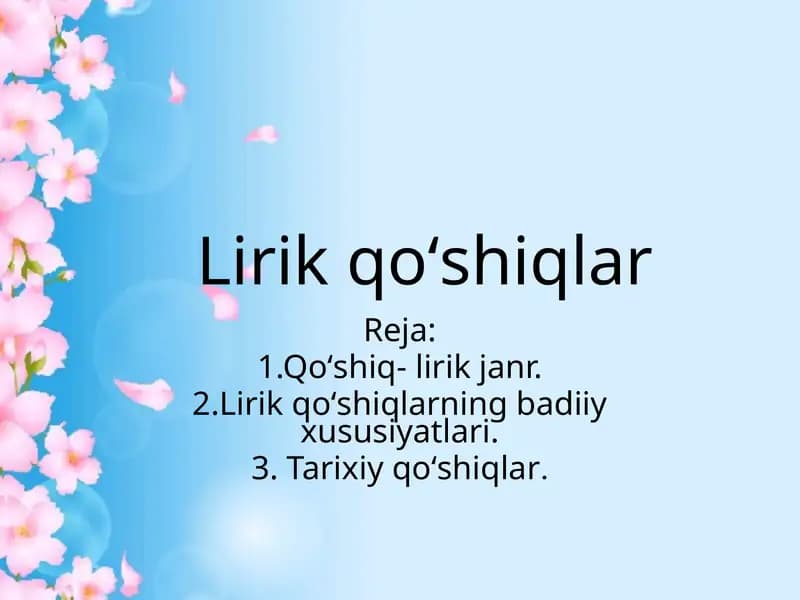 Lirik qoʻshiqlar
